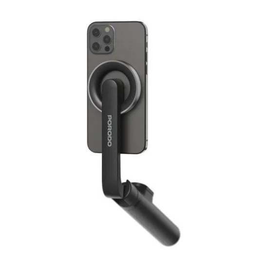 Porodo Magnetic Selfie Stick 64.5Cm Extendable With 3 Leg Tripod And Remote Control - Black